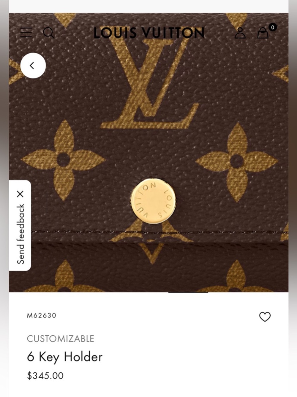 Louis Vuitton Brown and Gold Monogram 4 Key Holder AS IS needs to be restitch